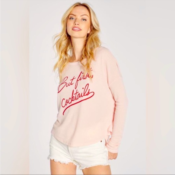 Wildfox Tops - Wildfox Ultra Soft Sweatshirt “But First, Cocktails”